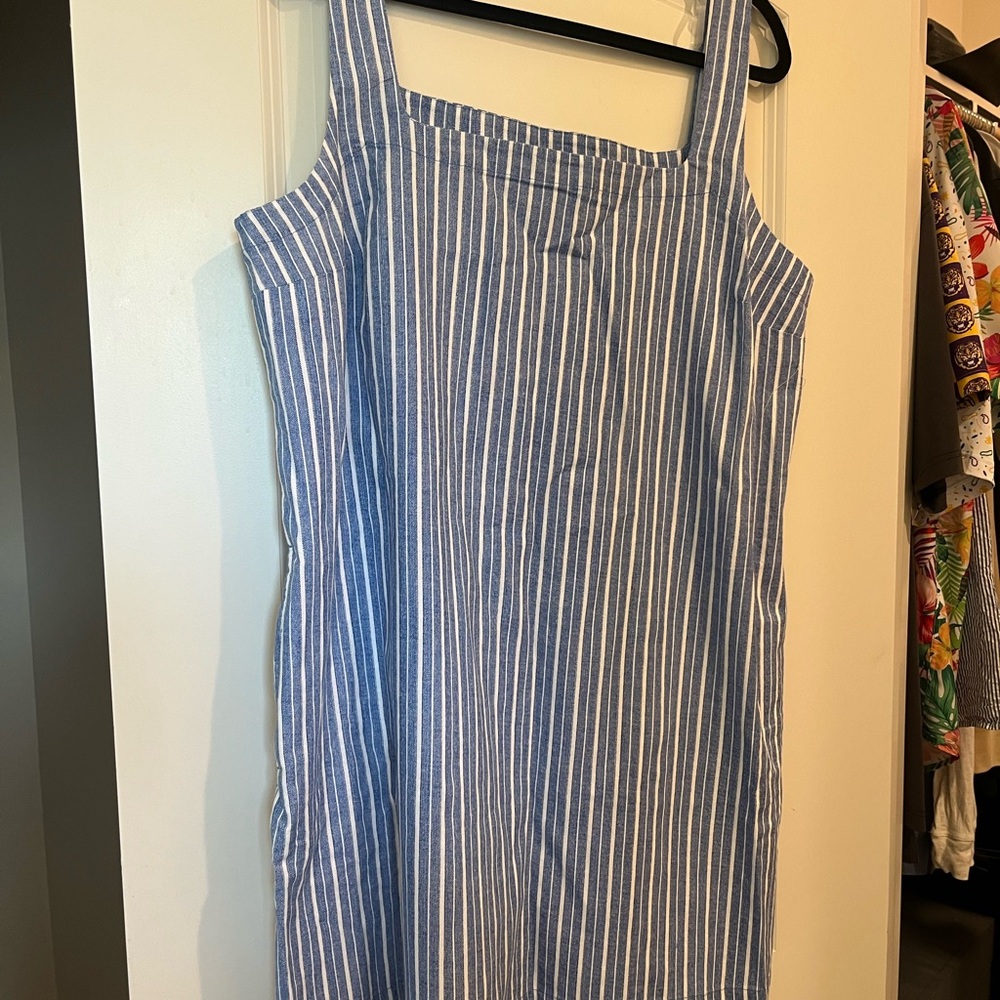 Blue and White Striped Dress